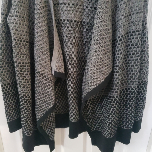 ⭐ Banana Republic Factory Grey Chunky Knit Open Front Sweater Cardigan S Wool Bl - Picture 3 of 8